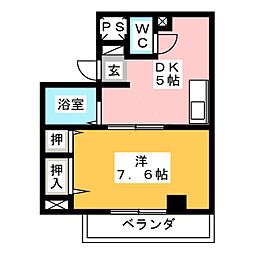 エクセレンス勝川 4階1LKの間取り