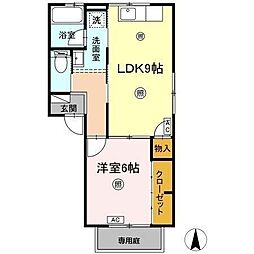 アメニティ春日井 1LDKの間取図画像