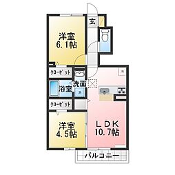 ノコパレスB 2LDKの間取図画像