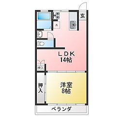 ジードルンク 1LDKの間取図画像
