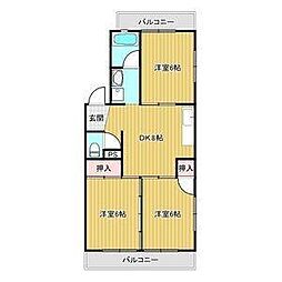 ドエルはーもにー 3DKの間取図画像