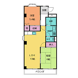 ルミエール松河戸 2LDKの間取図画像