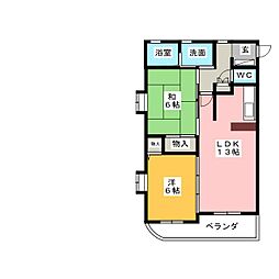 ネオアーバン 2LDKの間取図画像