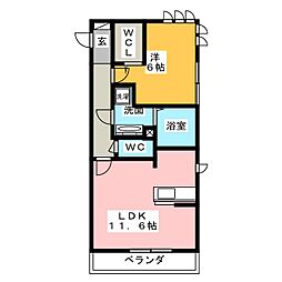 エトワール・デュノール 1LDKの間取図画像