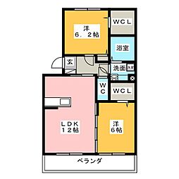 コヤーテ 2LDKの間取図画像