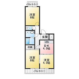 グランドメゾン勝川 3DKの間取図画像