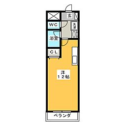 ラ・プリミエール ワンルームの間取図画像