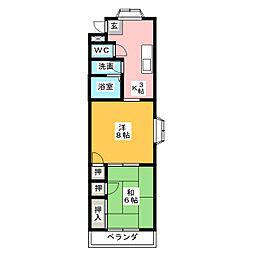 フカヤハイツ 2Kの間取図画像