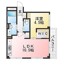 エスポアール勝川 1LDKの間取図画像