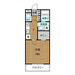 Belle Lead 小津 1Kの間取図画像