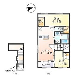 キナリエ 2LDKの間取図画像