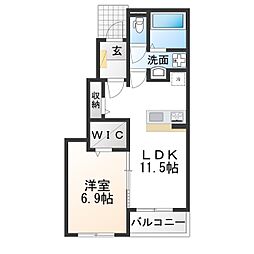 エスポワール カモリ I 1LDKの間取図画像