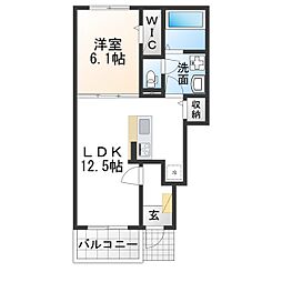 エスポワール カモリ II 1LDKの間取図画像