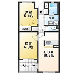 勝南ローズマンション 2LDKの間取図画像