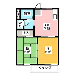 アネックス青塚 2DKの間取図画像