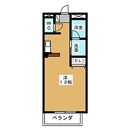 秀島ビル2クラスティーナ117 ワンルームの間取図画像