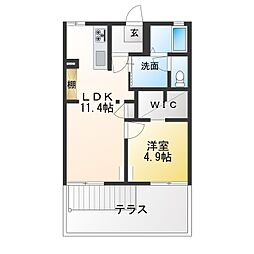 フレグランス藤浪 1LDKの間取図画像