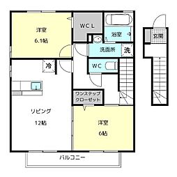 ラベンダーユー 2LDKの間取図画像