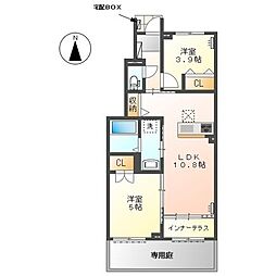 仮)津島市藤浪町新築アパート 2LDKの間取図画像