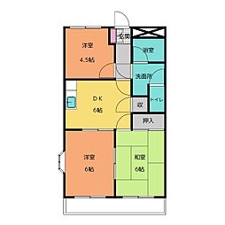 グリーンガーデン立込 3DKの間取図画像