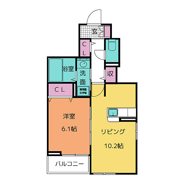 エバー・ピークスII 101｜愛知県豊川市西豊町３丁目(賃貸アパート1LDK・1階・41.53㎡)の写真 その2