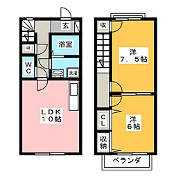 ブランシェヒロB 2LDKの間取図画像