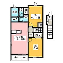 サニーヒルズ・ＴＲ　II  ｜ 愛知県新城市字札木（賃貸アパート2LDK・2階・57.07㎡） その2