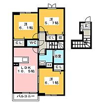 ベルウッド　ユウ  ｜ 愛知県新城市川田字本宮道（賃貸アパート3LDK・2階・67.27㎡） その2