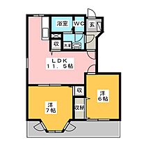 エクセル谷川Ａ  ｜ 愛知県豊川市谷川町洞（賃貸アパート2LDK・1階・53.51㎡） その2