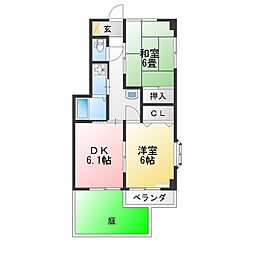 ハイステージソラルA 2DKの間取図画像