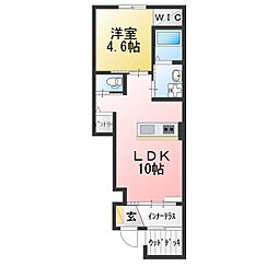 クルール 109 1階1LDKの間取り
