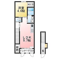 クルール 1LDKの間取図画像