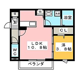歩夢3 1LDKの間取図画像