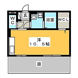 セジュールS ワンルームの間取図画像
