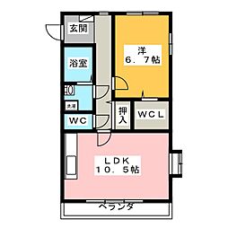 桜ケ丘LUCKHILL 1LDKの間取図画像