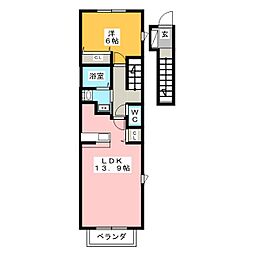 フラン・ディーアA 1LDKの間取図画像