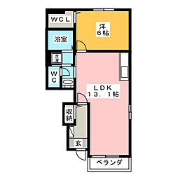 コルテージュ 1LDKの間取図画像