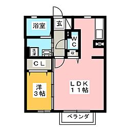 グランモア中野 1LDKの間取図画像