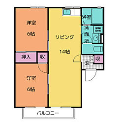アーバンハイツ 2LDKの間取図画像