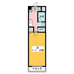 アーバンシティ西桜木 1Kの間取図画像