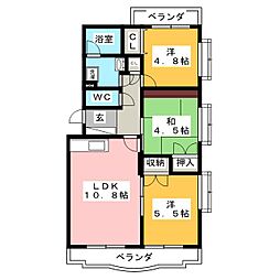 ロイヤルマンション佐野 3LDKの間取図画像