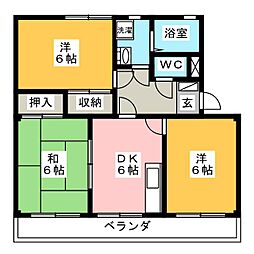 グレイス旭A 3DKの間取図画像
