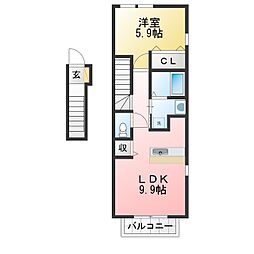 サニーブレイン 1LDKの間取図画像