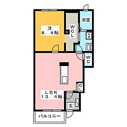ファヌアンB 1LDKの間取図画像