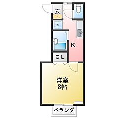 ハッピーハウス 1Kの間取図画像