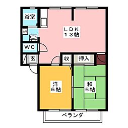 アトリオB 2LDKの間取図画像
