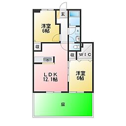 ル・ソレイユA 2LDKの間取図画像