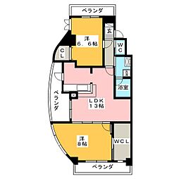 ピーノトキワ 2LDKの間取図画像