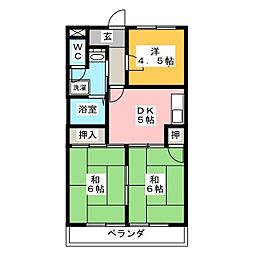 サキュレント樹B 3DKの間取図画像