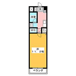 アーバンシティ西桜木 1Kの間取図画像